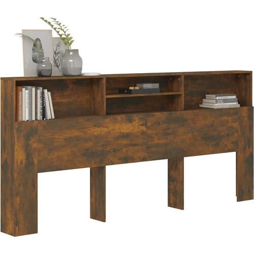  Uzglavlje s ormarićem boja dimljenog hrasta 220 x 19 x 103,5 cm Slike