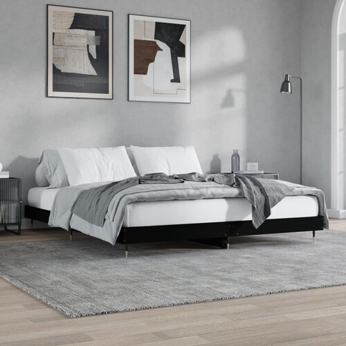 VidaXL Okvir kreveta crni 120 x 200 cm od konstruiranog drva Slike