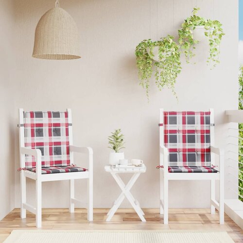  The Living Store Blazine za vrtne stole 2 kosa rdeče karo 100x50x3 cm oxford - Blazina Za Stol Z Nizkim Naslonjalom, (21472677) Cene