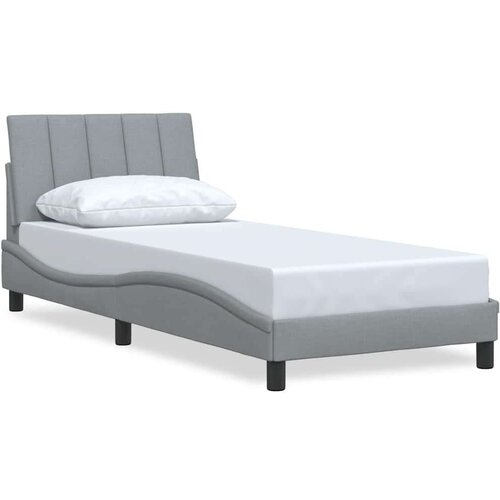 VidaXL Okvir za krevet bez madraca svjetlosivi 90x190 cm od tkanine Slike