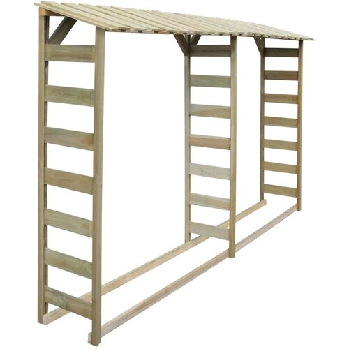 VidaXL Dvojna lopa za shranjevanje drv 300x44x176 cm borovina Slike