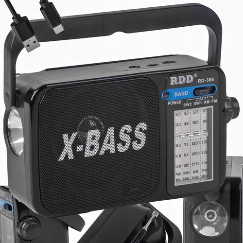 Retro prijenosni fm radio led x-bass usb crni Cijene