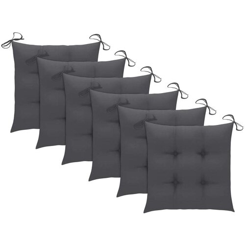  Jastuci za stolice 6 kom antracit 50x50x7 cm od tkanine Oxford Slike