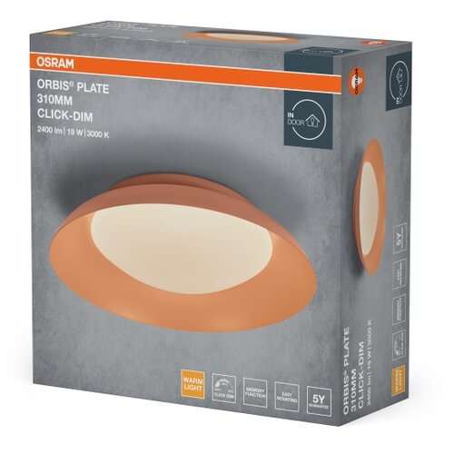 Osram LED prigu&amp;scaron;iva stropna svetiljka PLATE LED/19W/230V prečnik 31 cm ružičasta Slike