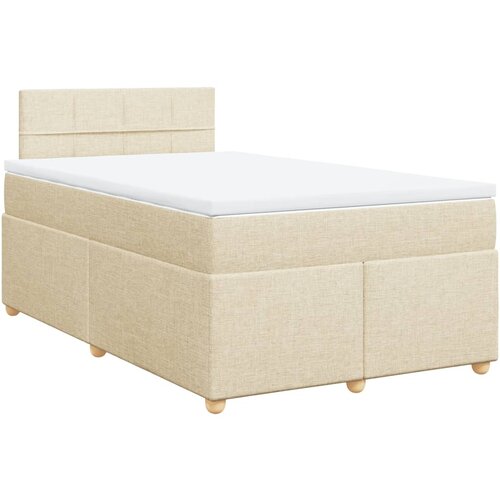 VidaXL Krevet box spring s madracem krem 120 x 190 cm od tkanine Slike