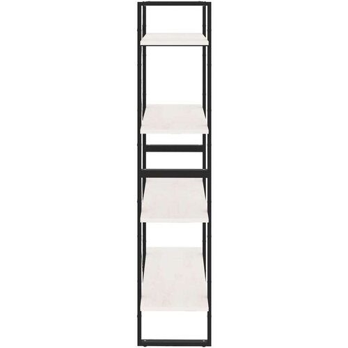 VidaXL Knjižna omara 4-nadstropna bela 80x30x140 cm trdna borovina Slike