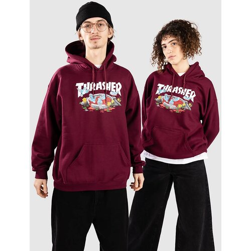 Thrasher Blood Bath Pulover s kapuco maroon Slike