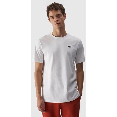 4f Men's Plain T-shirt With Logo White WMM00TTS Slike