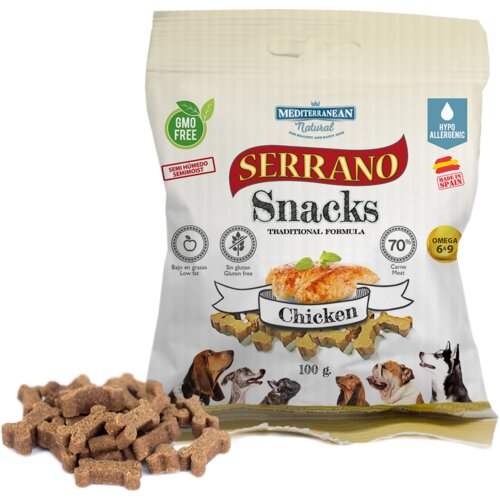 Mediterranean Natural serrano snacks poslastice za pse - piletina 100gr Slike