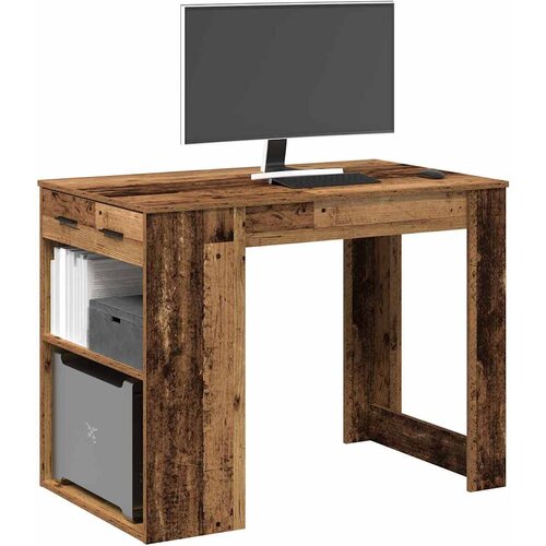 Furnova Pisalna miza s predalom in polico starinski les 102x62x77,5 cm, (21925502) Cene
