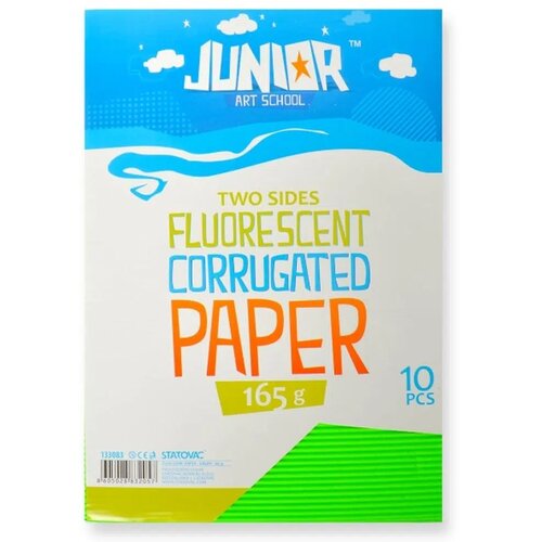 Junior jolly Waves, karton rebrasti, A4, 10K, odaberite nijansu Neon zelena Slike