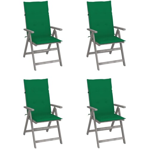  Vrtni stoli 4 kosi z blazinami trden akacijev les Slike