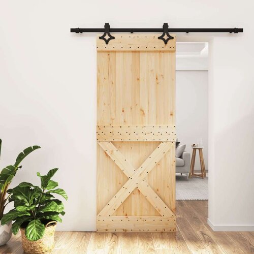  Klizna vrata s priborom za montažu 85 x 210 cm masivna borovina Cijene