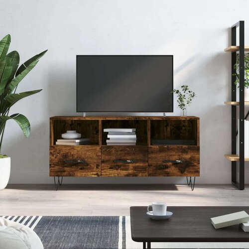 vidaXL TV omarica dimljeni hrast 102x36x50 cm inženirski les Cene