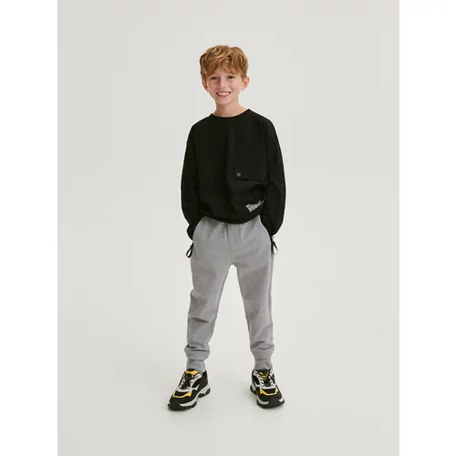 Reserved - Sportske jogger hlače s patentnim zatvaračima - tamnosivo