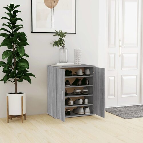 vidaXL Omarica za čevlje siva sonoma 60x35x70 cm konstruiran les Cene