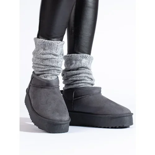 SHELOVET Short platform snow boots grey