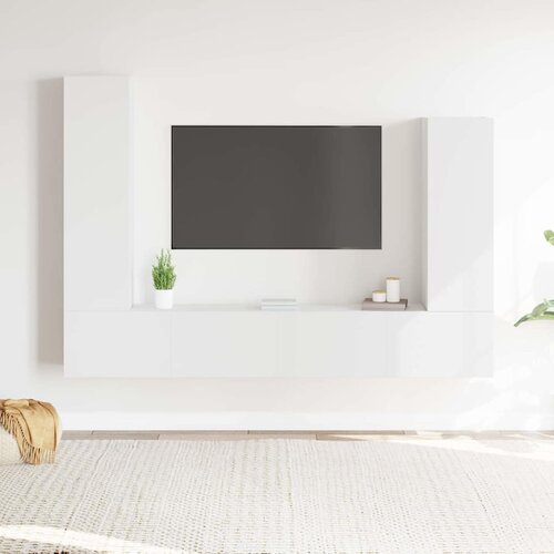  4-dijelni set TV ormarića bijeli od konstruiranog drva Slike