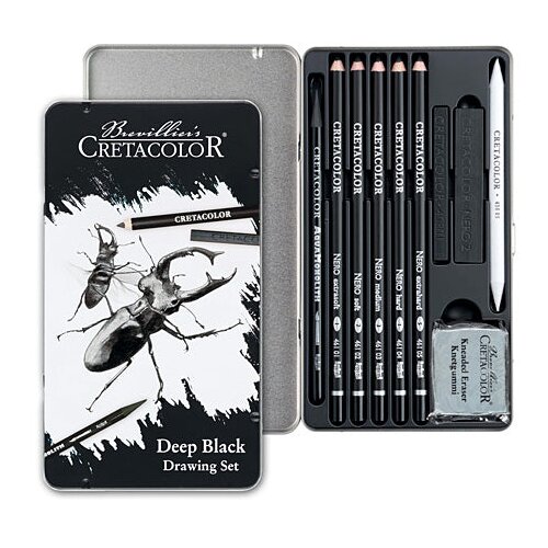  Umjetnički kpl za crtanje i skiciranje Deep Black Set Cretacolor 10 kom Slike
