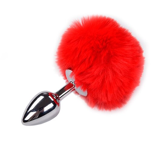 Alive metal anal fluffly plug s red Cene