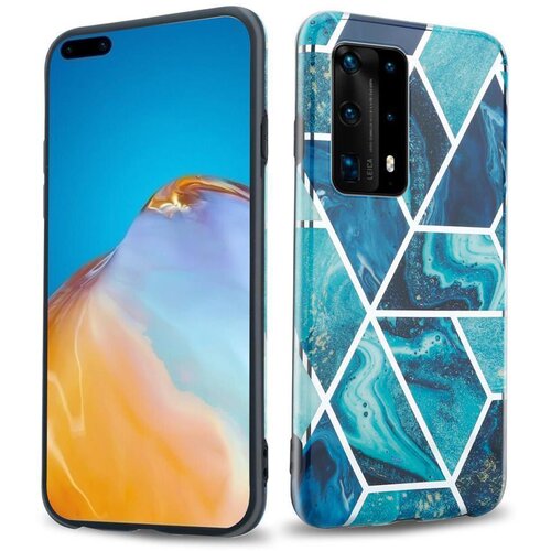  primera, združljiv s Huawei v marmorju Blue Wave &scaron;t. 13 - Za&scaron;čitni pokrov iz silikona TPU z vzorcem mozaika, (20566488) Cene