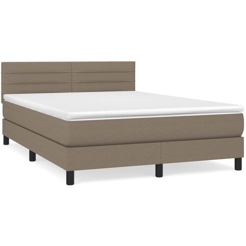 Maison Chic Box spring postelja - Vzmetna postelja z vzmetnico taupe 140x200 cm blago SL14634, (21883317) Cene