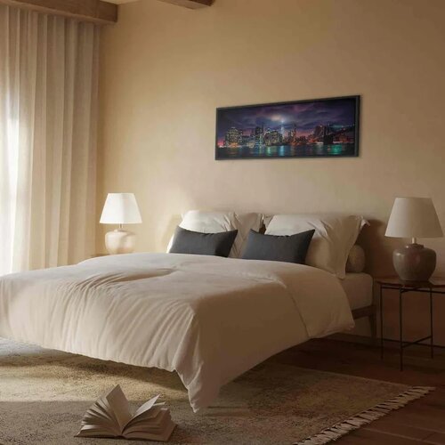 Slika - New York: Dark City 90x30 U crnom drvenom okviru Slike