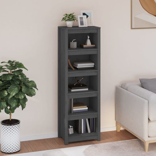 The Living Store Knjižna omara siva 50x35x154 cm trdna borovina - Knjižna Omara, (21431440) Slike