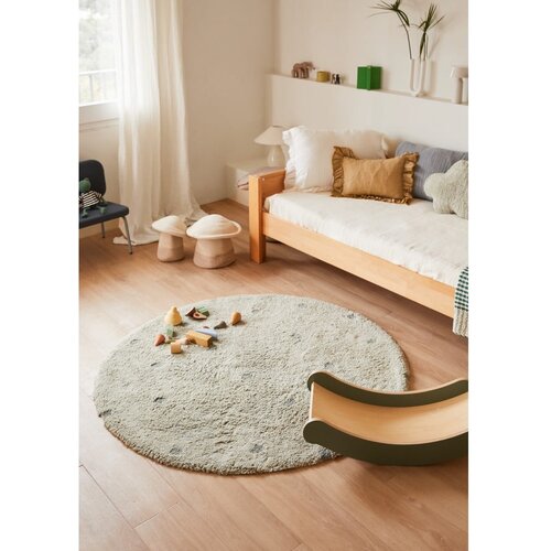 Lorena Canals Svetlo zelena pralna/ročno tkana bombažna otro&amp;scaron;ka preproga &amp;oslash;140 cm Round Dot Blue Sage &amp;ndash; Slike