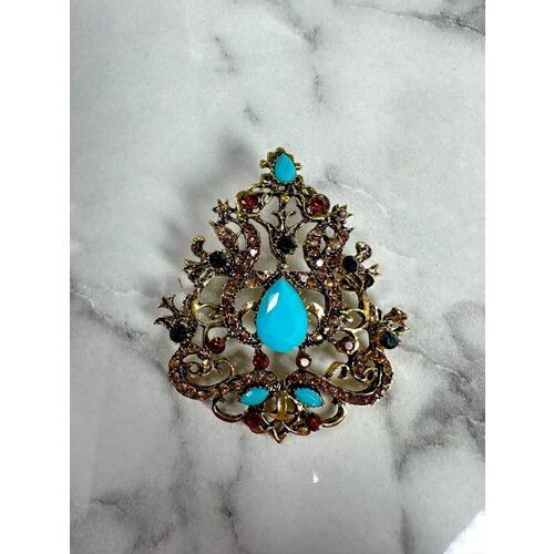Kesi Brooch XZ459-191 gold + blue Slike