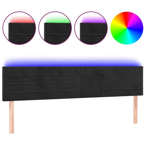 Maison Chic led posteljno vzglavje - vzglavna omarica - nočna omarica črno 180x5x78/88 cm žamet, (21712847) Slike