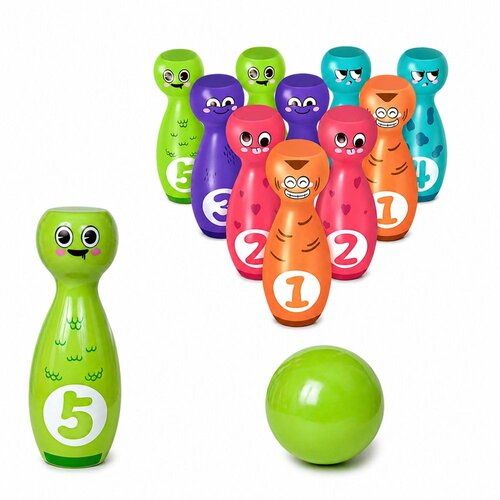  Kuglanje s nasmijanim licima - edukativna igra za djecu, vje&amp;scaron;tine i sportovi, 10 komada. Slike