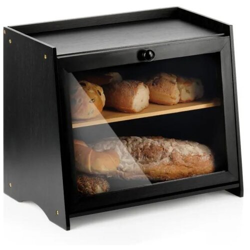 Vilde 229320 - crna kutija za hleb na 2 nivoa 40x25x335cm Slike