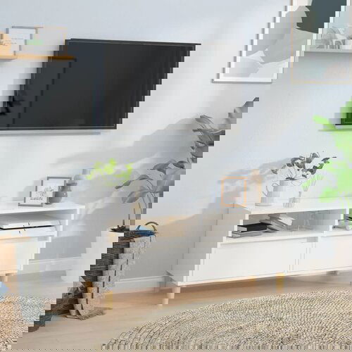 VidaXL TV omarica visok sijaj bela 100x34,5x44,5 cm inženirski les Slike