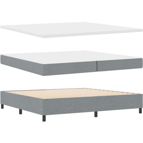  Krevet s podnicom i jastucom svijetlosive boje 200x200 cm od tkanine Slike
