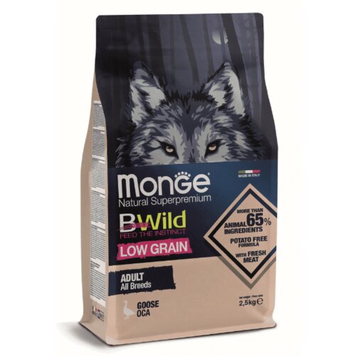 BWild monge low grain dog all breeds adult goose - 2.5 kg Cene