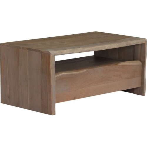  Stolić za kavu od masivnog bagremovog drva 90 x 50 x 40 cm sivi Slike