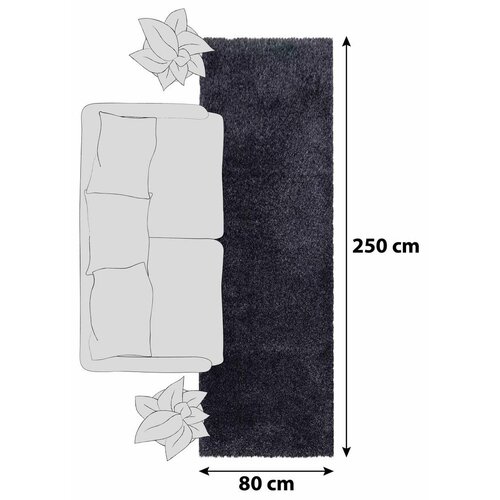 XXXL Antracitno siva staza 80x250 cm Fluffy &amp;ndash; Slike