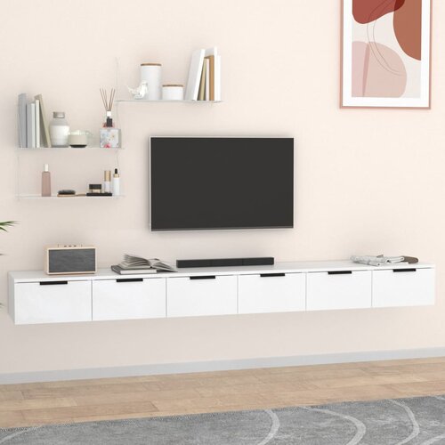 VidaXL zidni ormarići 2 kom bijeli 102x30x20 cm od konstruiranog drva Slike