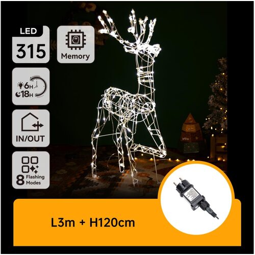 Aigostar LED spolja&amp;scaron;nja božićna dekoracija LED/3,6W/31/230V 2700K 120cm IP44 sob Slike