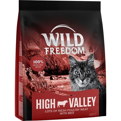 Wild Freedom suha mačja hrana 2 x 400 g po posebni ceni! - Adult "High Valley" z govedino - recept brez žit Cene