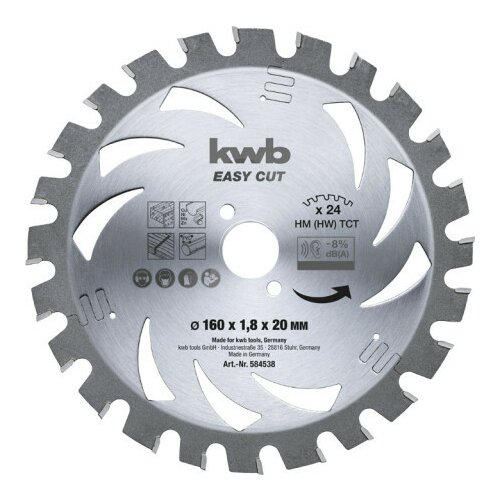 KWB easycut rezni disk za cirkular 160x20, 24Z, HM, za drvo/metal(nonFe)/plastiku, energy saving ( 49584538 ) Slike