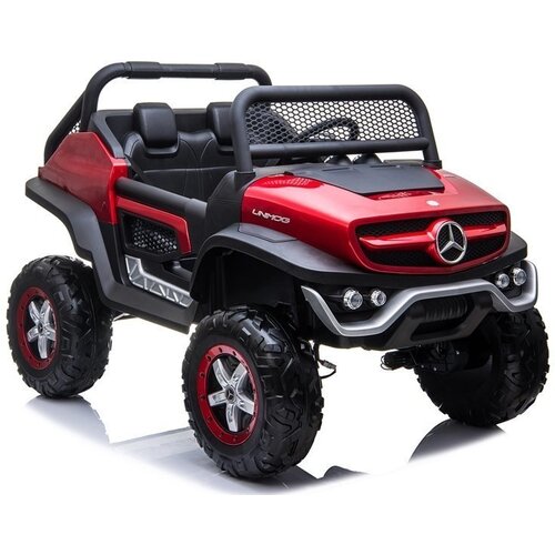  Licenciran avtomobil na akumulator Mercedes Unimog 4x4 - rdeč Cene