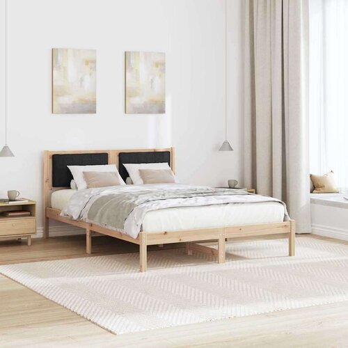 VidaXL Krevetni okvir s tapiciranim uzglavljem Crna 140 x 190 cm Slike