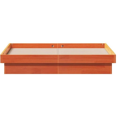 VidaXL lED okvir kreveta vo&amp;scaron;tano smeđi 140x200 cm od masivne borovine Slike
