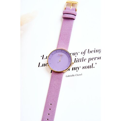 Ernest Women's Analog Suede Watch Without Nickel Purple Cene