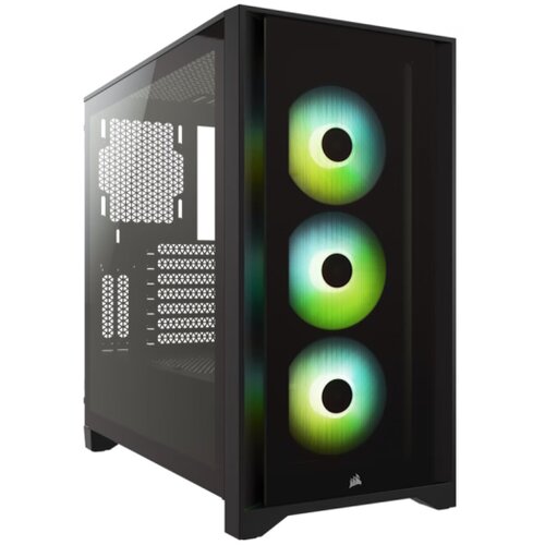 Corsair iCUE 4000X RGBTempered Glass, Mid-TowerATX Case, Black Slike