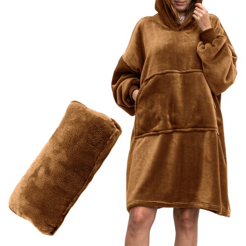 Pulover odeja s kapuco 4v1 &ndash; toffee XXL - Froster - Home warming - Za 40 let Cene