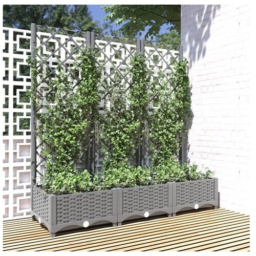  Vrtna sadilica s re&scaron;etkom svjetlosiva 120 x 40 x 121 5 cm PP Cijene