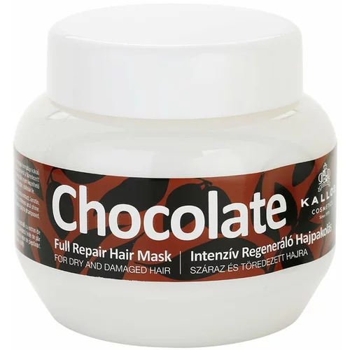 Kallos Cosmetics chocolate obnovitvena maska za suhe in poškodovane lase 275 ml